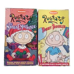Nickelodeon Rugrats The Santa Experience & Tommy Troubles VHS VCR Cartoon Movie